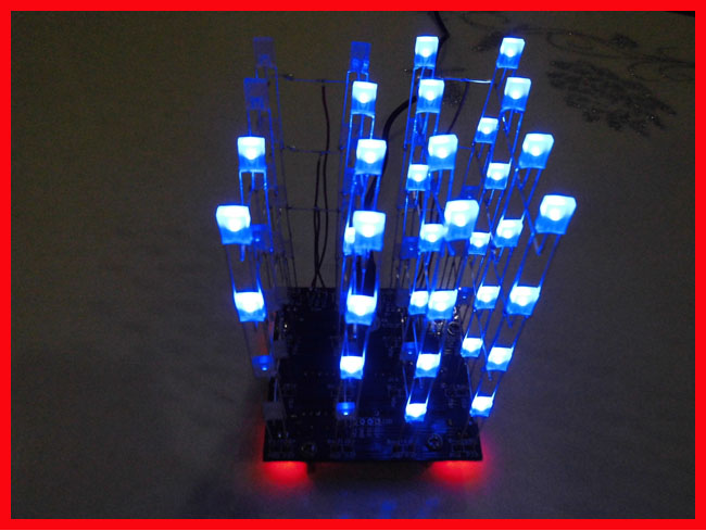 3D LightSquared DIY Kit 4x4x4 2*5*7MM LED Cube White LED Blue Ray