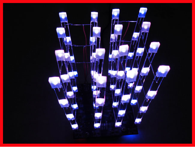 3D Light Cube 4x4x4 RGB LED Electronic Soldering Kit