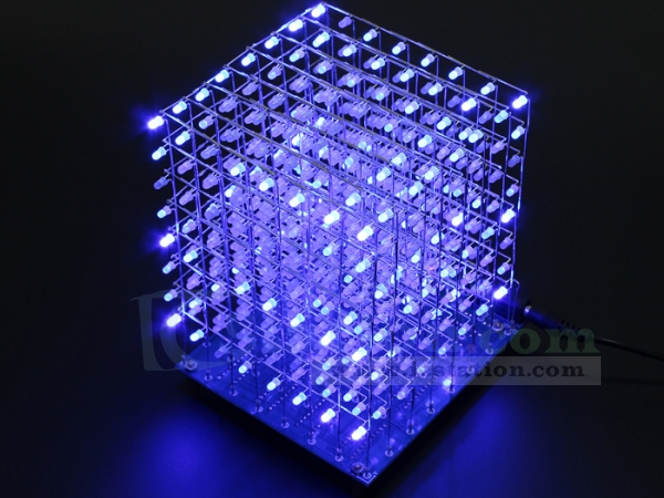 3D Light Squared DIY Kit 8x8x8 3mm LED Cube Blue Ray LED CA NEW