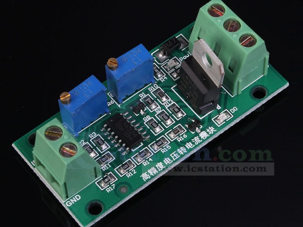 Voltage to Current Signal Conversion Module with Base 0-10V to 4-20mA 