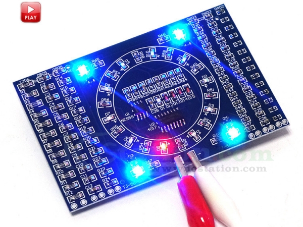 Kyrio 2 PCS Électronique LED Clignotants Lumières Soldering Practice Board PCB DIY Kit Circuit Formation Suite 