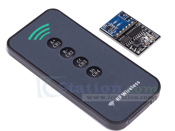 433MHz 4-Channel Wireless Receiver Module 4-Key Remote Control 4.5-5.5V 15-50m