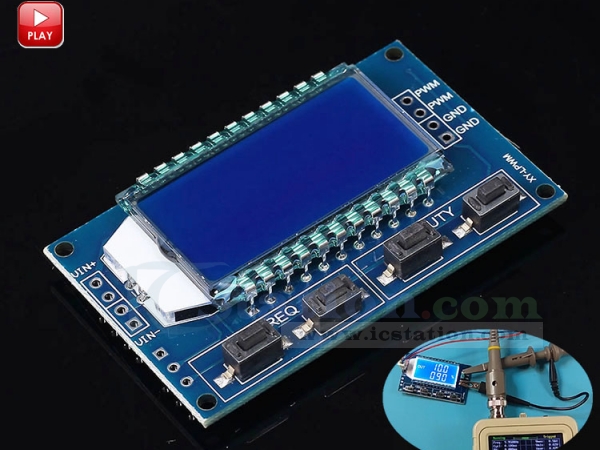 Signal Generator PWM Pulse Frequency Duty Cycle Adjust Module LCD Display \UK 