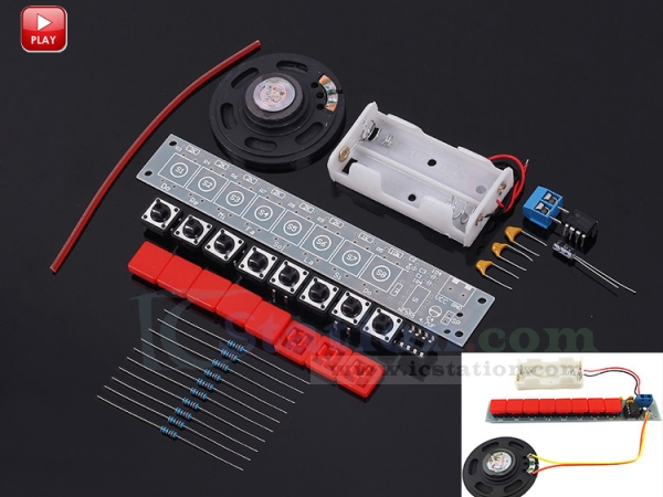 Electric Piano DIY Kits DIY Electronic Organ Module Soldering Practice Learning Board NE555 Electronic Component Parts with Battery Box 