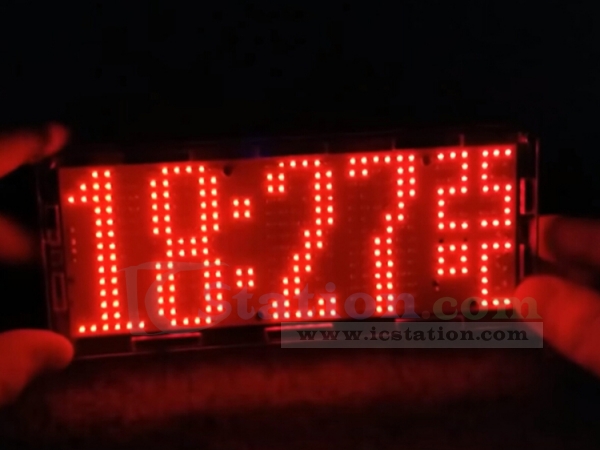 Red DIY Matrix LED Clock Electronic SCM Digital Display Time Temperature Kit 