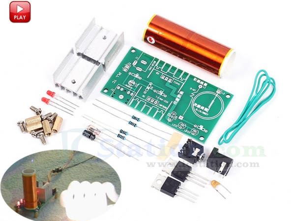 Magic Prop Wissenschafts und Bildungswerkzeuge,Hochtöner-Plasma-Lautsprecher,drahtloses Übertragungsexperiment-Desktop-Spielzeug AMYZ DIY Mini Tesla Coil Kit 