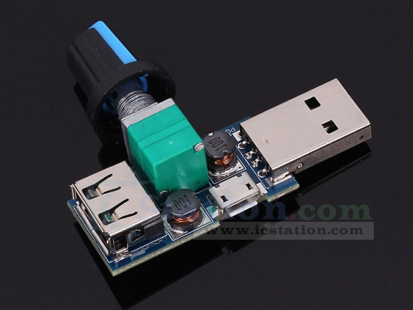 USB Fan Rotary Speed Controller DC 4V-12V 5W Multi-Gear Auxiliary 