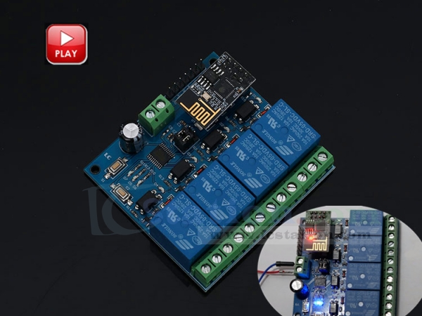 Wifi or Bluetooth with DS18B20 4 Channel USB/Wireless Relay Module Kit TOSR04-T 