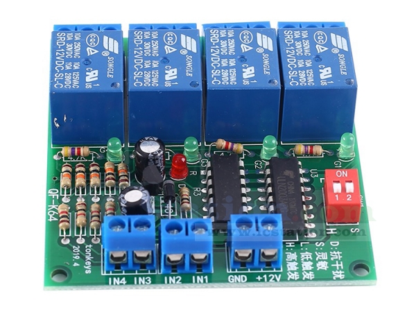 1PCS DC 12V 6-Channel Relay Module High//Low Level Triger Self-Lock Relay