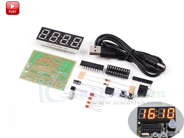 4 Bits Electronic Clock Electronic Production Suite DIY Kits Electronic Clock W2