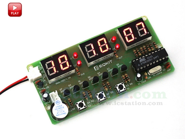 Red Digital LED Electronic Microcontroller Clock Screen Display Time DIY