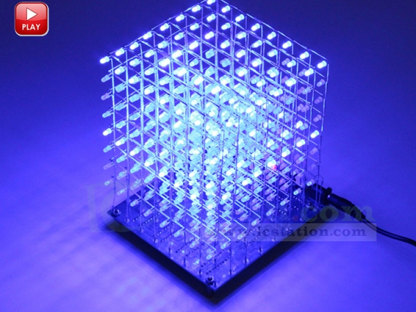 3d Light Squared Blue Flashing Led, Led Cube Table Lamp
