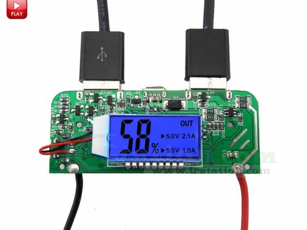 Dual USB 5V 1A 2.1A Power Bank 18650 Lithium Batery Charger Module LCD Display 