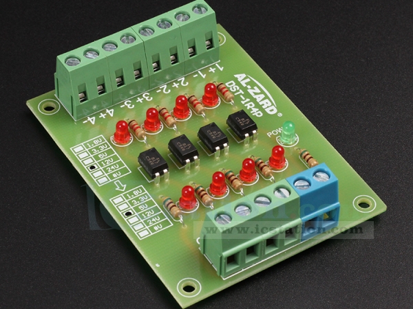 5Pcs 4Bit Optocoupler Isolator 12V to 3.3V PLC Signal Converter Board 72*55*18mm 