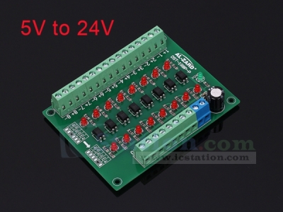 5V to 24V 8-Channel Photoelectric Isolation Module Level Voltage Converter PNP Output PLC Signal Module