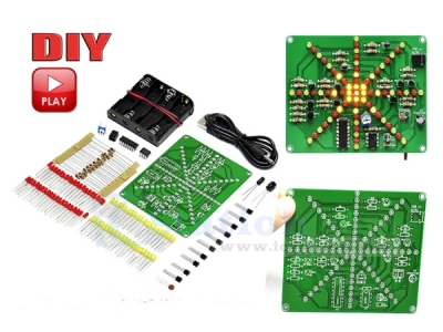 DIY Electronic Red Yellow LED Flashing Lights Lamp Soldering Practice Board DIY Learning Kits