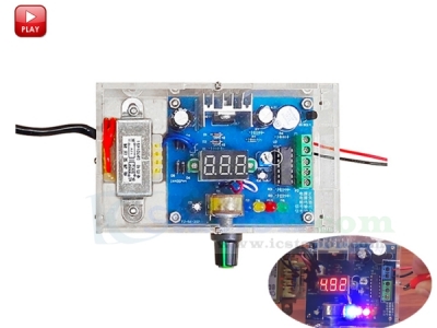 US Plug 220V DIY Kit LM317 Adjustable DC Power Supply Board Voltage Regulator Module Kits with Acrylic Case