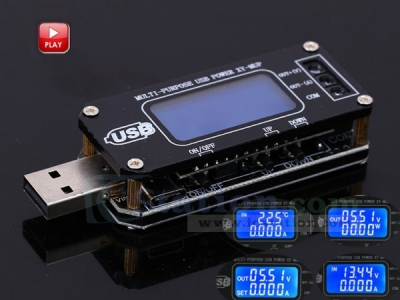 XY-MUP DC-DC USB Step UP/Down Power Supply Module LCD Temperature Display Adjustable Boost Buck Converter Voltmeter Ammeter Battery Capacity Tester with Shell Button Control