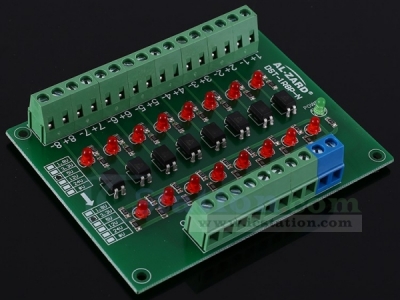 5V to 3.3V 8-Channel Optocoupler Isolator Photoelectric Isolation Module Level Voltage Converter 8Bit NPN Output PLC Signal Converter