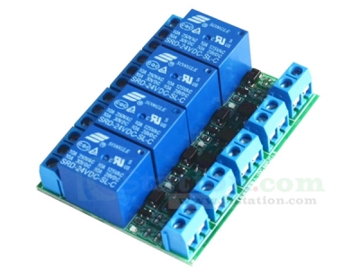 24V 4 Channel Relay Module Switch Optocoupler Fully Isolated Microcontroller PLC Amplification