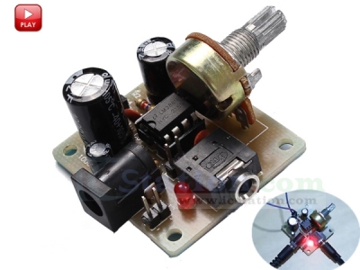ICStation ICSK025A DIY Kit Mini Power Amplifier LM386 Audio Amplifier Board Module DIY Kits DC 5V-12V