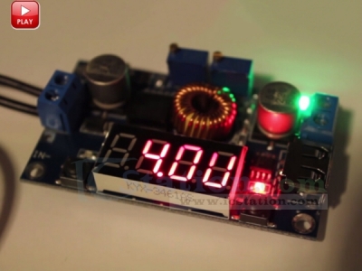 DC-DC 5A LED Drive Lithium Battery Charger Module with Voltmeter Ammeter LED Digit Display Board