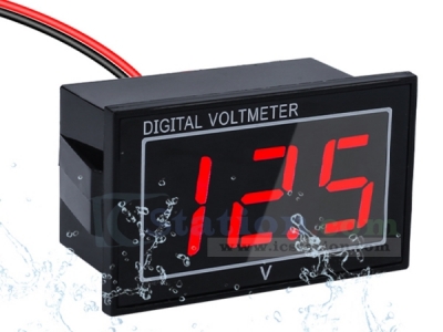 Waterproof 0.56inch DC Digital Voltage Meter, DC5-130V LED Battery Volt Meter Gauge Voltage Display for Golf Cart Car, Cars, Boats