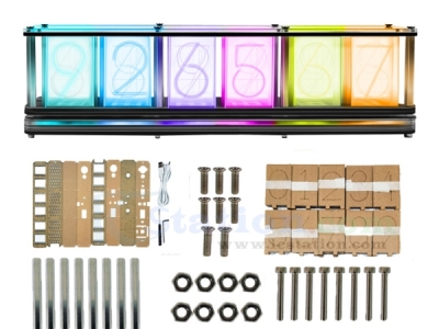 DIY Imitate Glow Tube Clock Kit Full Color RGB Glow Tube Clock