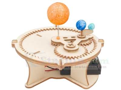 DIY Wooden Earth Moon Sun Model Kits, Puzzle Assembly Toy and STEM Education Science Experiment Kit for Children