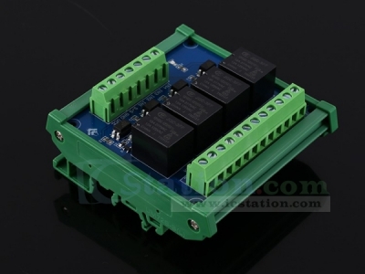 DC 12V 4-Channel Relay Module High/Low Level Trigger Optocoupler Isolator 4Bit PLC Signal Converter with Rail