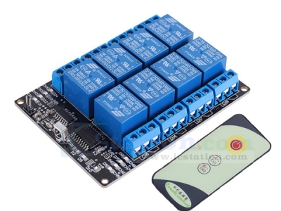 DC 5V 8-Channel Infrared Receiver Module 9-Key Remote Control Self-Lock Control Switch Module