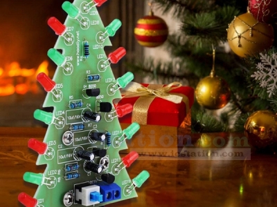 DIY Kit Red Green Flash LED Circuit DC 9V Christmas Trees LED Kit Electronic Welding Training Learning Kit