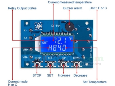 2 Sensors 45℃~125℃ 5-24V 2-CH Digital Temperature Difference Controller Relay 