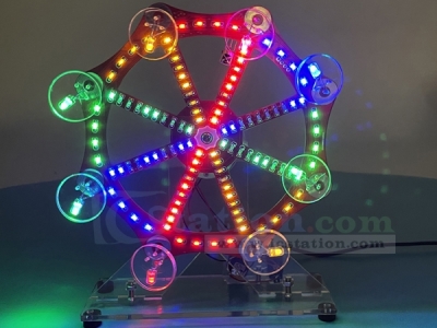 DIY Ferris Wheel Model Kit, Rotary LED Blinking Light, Electronic Soldering Kit SMD SMT Practice Kit