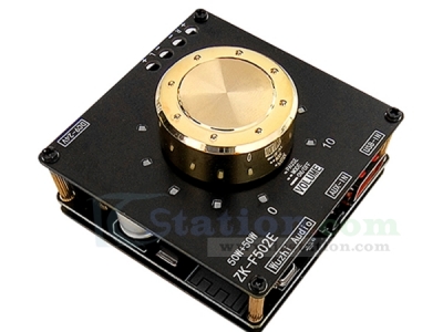 50Wx2 Bluetooth Amplifier Module BLE5.1 2.0 Volume Indicator Dual Channel Stereo 50W+50W BLE/AUX/U-disk/USB sound card