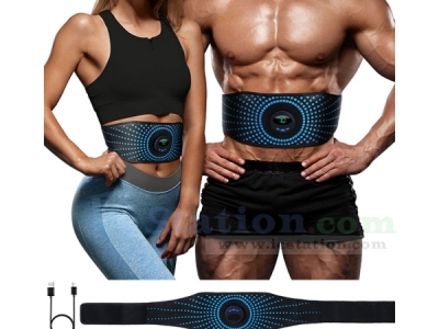 MHD TENS Abs Trainer Flex Belt for Women Men, Upgrade No Need Replace Pad AB machine 6 Modes 15 Intensity Levels Abs Workout Equipment - Rechargeable Ab Trainer Belt Toner for Abdominal