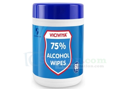 60PCS/Pack Viciviya Disinfectant Wipes Portable 75% Alcohol Wet Wipes Antiseptic Cleaning Sterilization Wipes for Family Cars Tourism Hotel Restaurant