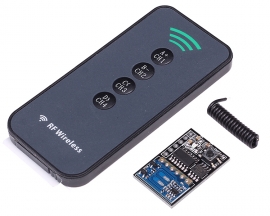 433MHz 4-Channel Wireless Receiver Module with 4-Key Remote Control 4.5-5.5V 3mA 15-50m