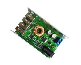 DC to DC Step Down Buck Converter 4 USB Interface Adjustable Power Supply Module Board DC 24V/12V to DC 5V 5A