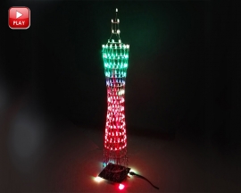 Colorful LED Tower Display Rhythm Lamp Light with Infrared Remote Control Electronic DIY Kits Brain-training Toy Gifts