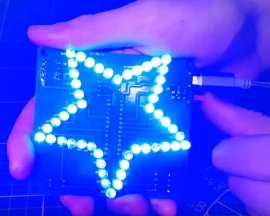 Colorful Glittering Pentagram Shaped Water Light RGB Flashing LED Lamp Funny DIY Kit for Xmas Birthday Gifts