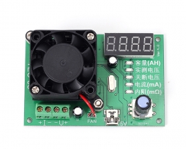 TEC-06 Battery Capacity Tester Module Power Supply Module Mini USB 16W Electronic Load Max 500AH LED Display with Fan