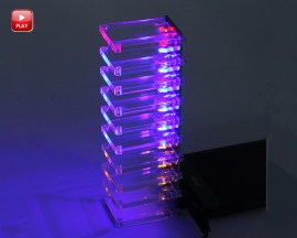 Voice Control Electronic Crystal Column DIY Kit Colorful Light Flashing LED Music Spectrum Kits for Home Decoration