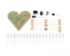 Red Flashing LED DIY Kit Heart Shape Breathing Lamp Kit Electronic Soldering Practice Kit DC 4V-6V