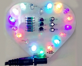 DC 5V Colorful Flashing LED Light DIY Kit Love Heart Shaped LED Lamp Electronic Soldering Practice Kit