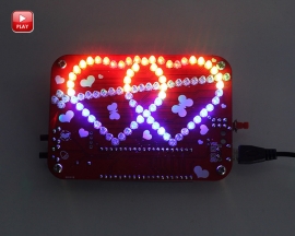 DIY Colorful RGB LED Double Heart-shaped Flashing Light Lamp with Music DIY Module Electronic Kits for Love Gift