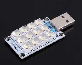DC 5V USB Lamp 12-LED Super Bright White Piranha LED Board Light Lamp
