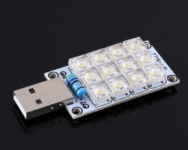 DC 5V USB Lamp 12-LED Super Bright White Piranha LED Board Light Lamp