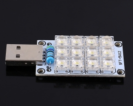 DC 5V USB Lamp 12-LED Super Bright White Piranha LED Board Light Lamp