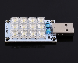 DC 5V USB Lamp 12-LED Super Bright White Piranha LED Board Light Lamp